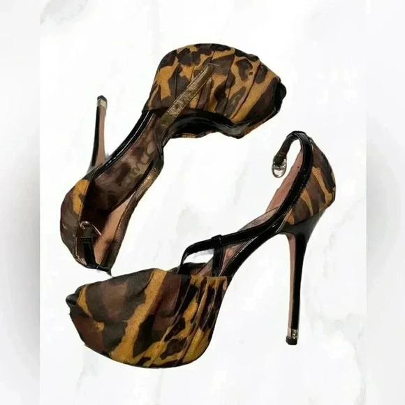 Sam Edelman stylish trendy platform day 2 nite cheetah stiletto heeled shoes 9 - Picture 1 of 5